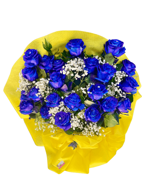 Mazzo con 21 Rose Blu
