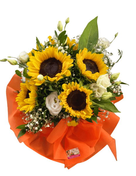 Bouquet Girasoli e Lisianthus