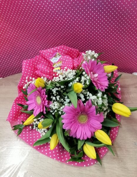 Bouquet Tulipani Gialli e Gerbere