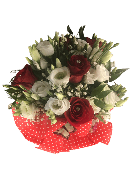 Bouquet Rose Rosse e Lisianthus 
