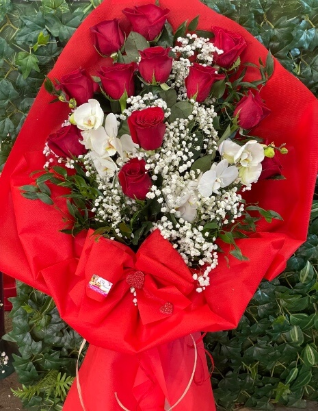 Mazzo Rose Rosse & Orchidea
